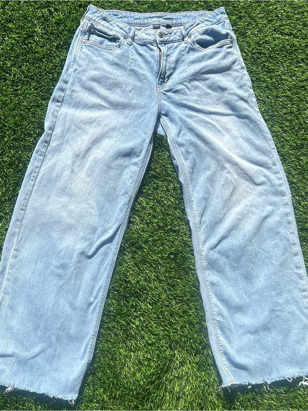 American Eagle Outfitters Light Blue Straight-Leg Jeans
